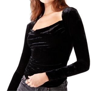 Free People Velvet Long Sleeve Top